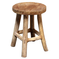 Wooden stool round brown