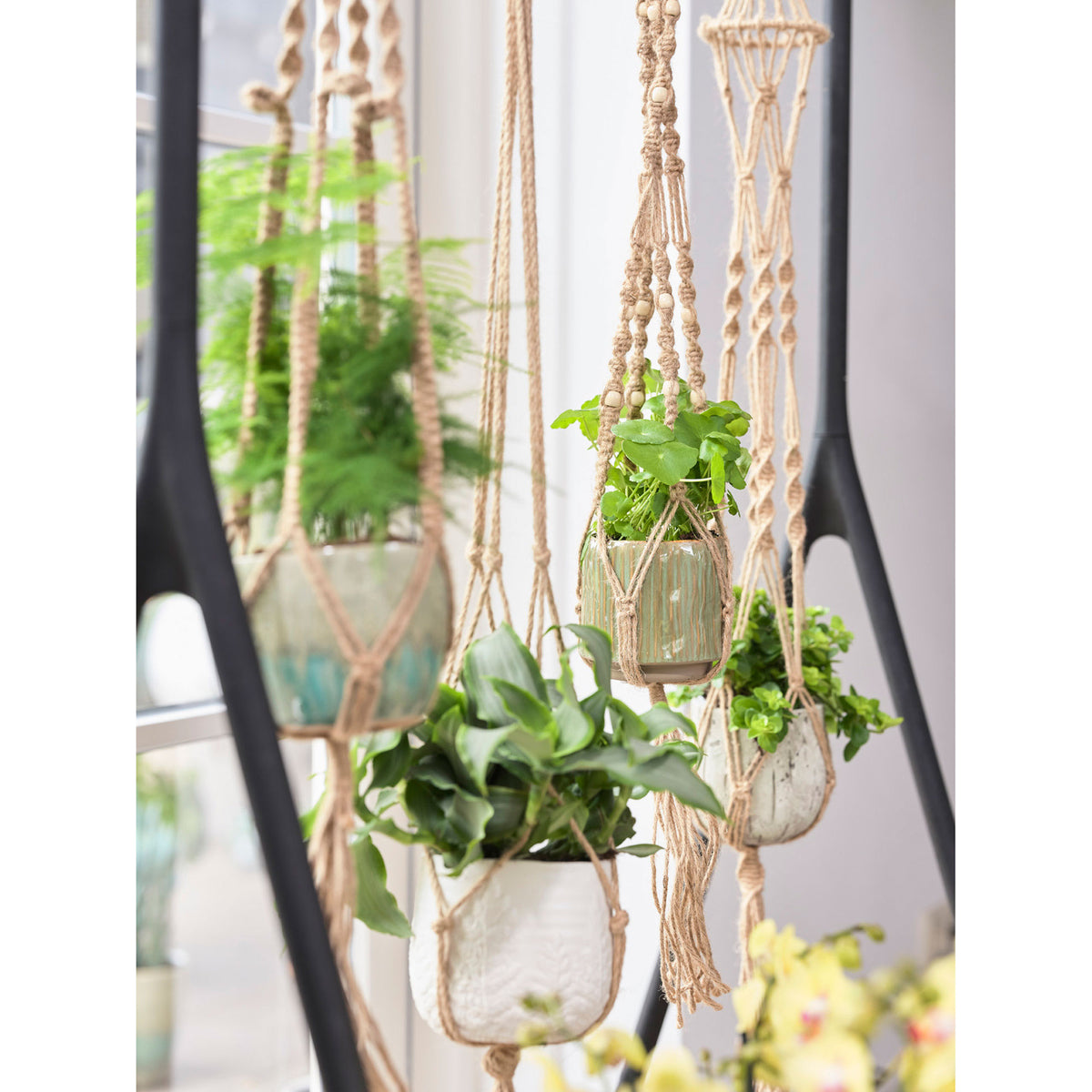 TS Flower pot hanger Macramé cream 95 cm