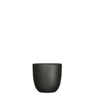 Mica flower pot Tusca round black with plant stand, black - Indoor pot
