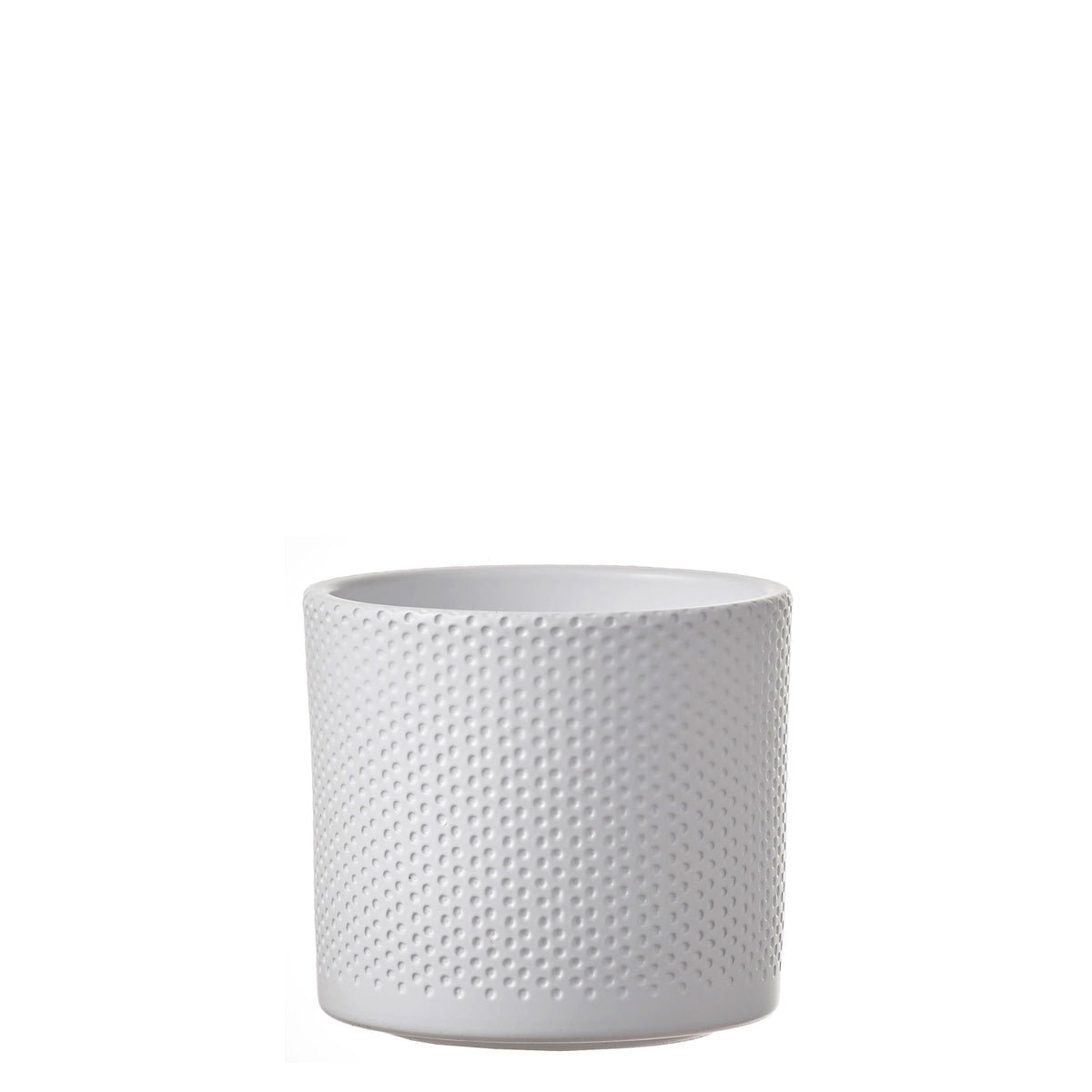 Mica flower pot Era round white relief - Indoor pot