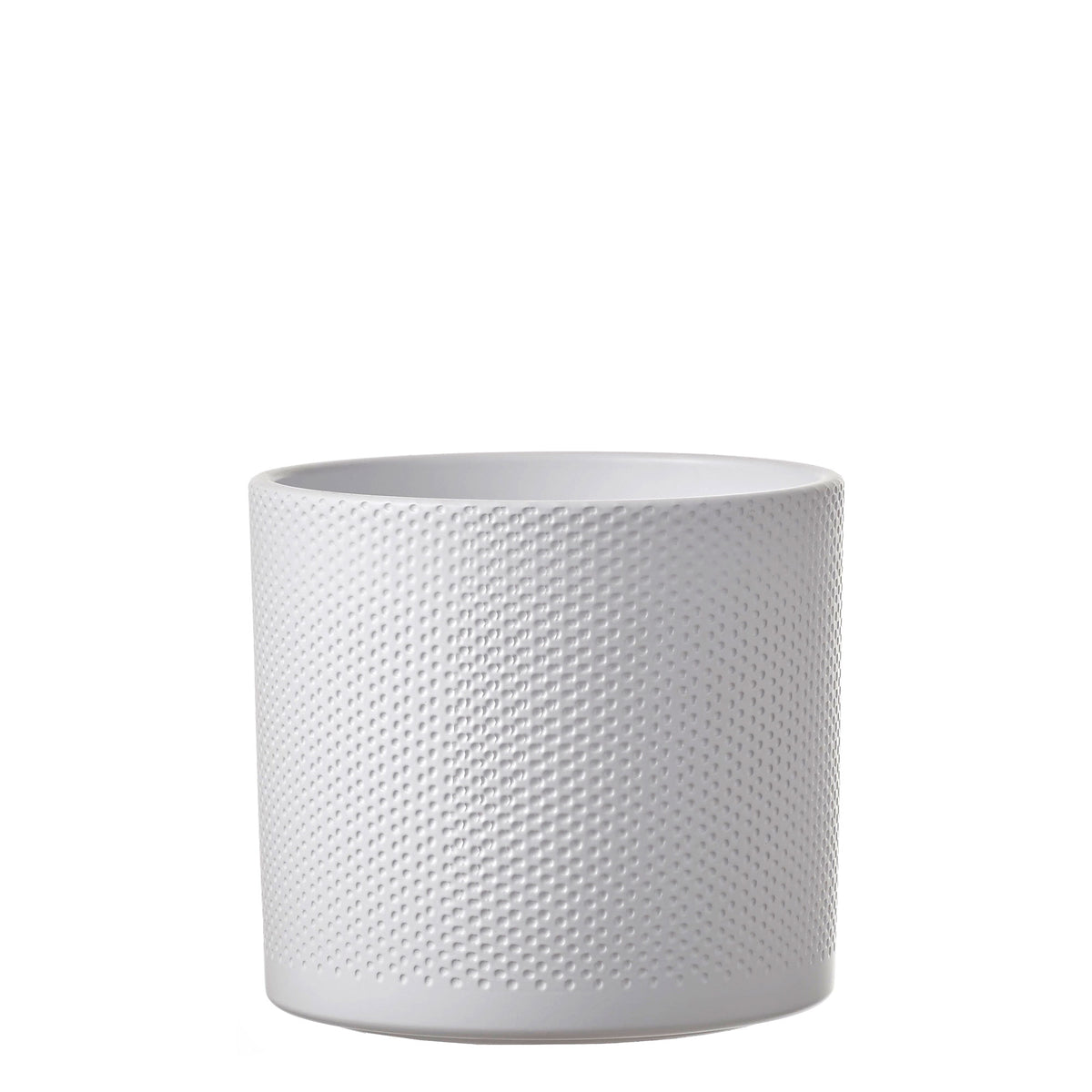 Mica flower pot Era round white relief - Indoor pot