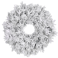 Artificial frosted Christmas wreath 'Dinsmore' White