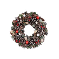 Artificial Christmas wreath including Christmas decoration Brown