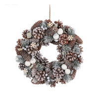 Artificial Christmas wreath including Christmas decoration White