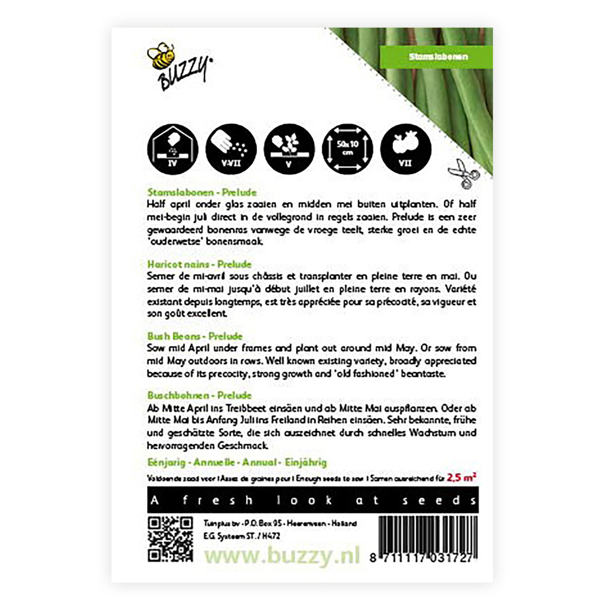 String bean Phaseolus 'Prelude' 2,5 m² - Vegetable seeds