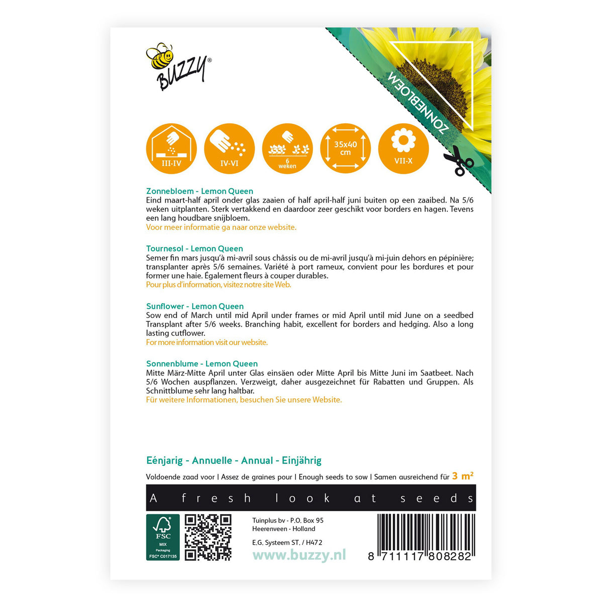 Sunflower Helianthus 'Lemon Queen' yellow 3 m² - Flower seeds