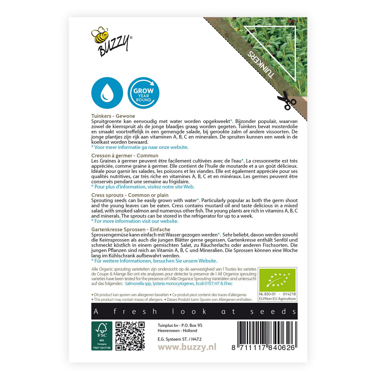 Cress Lepidium sativum - Organic - Herb seeds