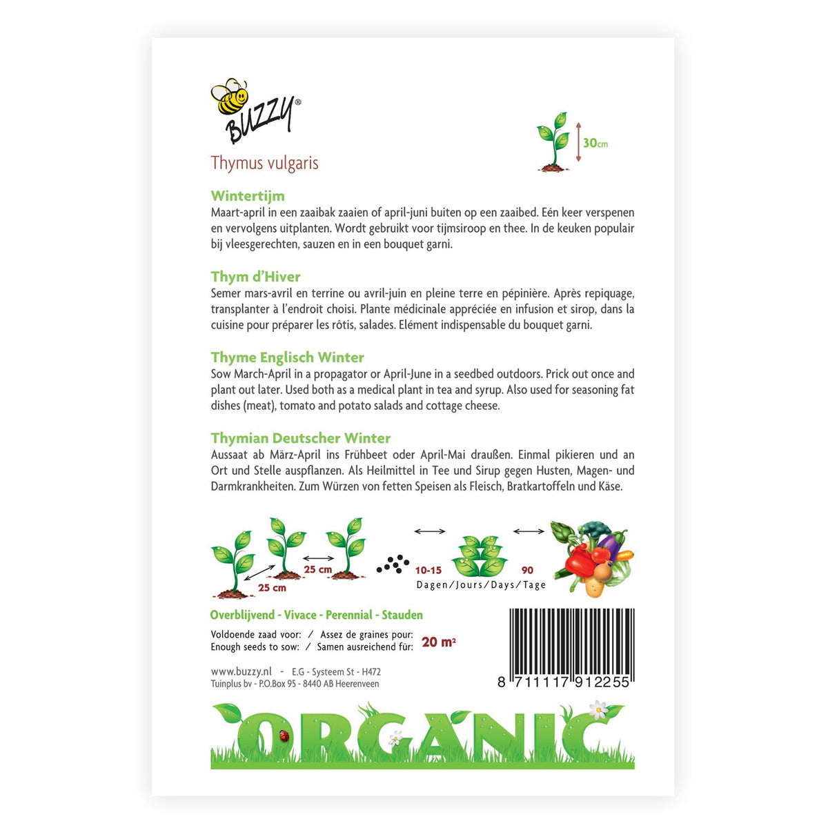 Thyme Thymus vulgaris - Organic 20 m² - Herb seeds