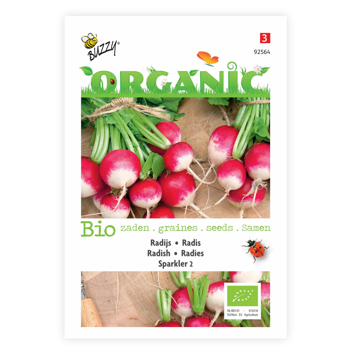 Radish Raphanus 'Sparkler 2' - Organic 2 m² - Vegetable seeds