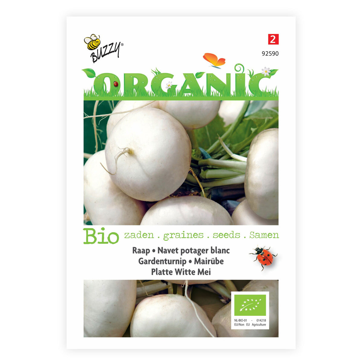 White turnip Brassica 'Platte witte mei' - Organic 10 m² - Vegetable seeds