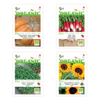 Vegetable gardening for children package 'Cool Kidss' - Organic Vegetable seeds, herb seeds, flower seeds