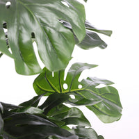 Artificial Monstera including round plastic decorative pot