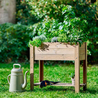 Raised garden bed brown