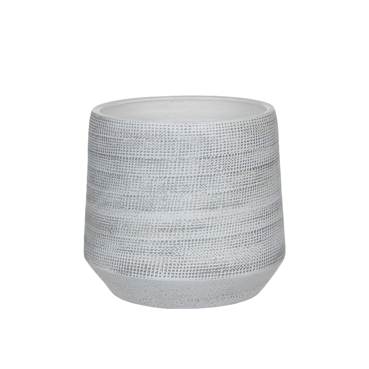 Mica Decorations flower pot Guido round - Indoor pot white including/incl. plants stand, brown