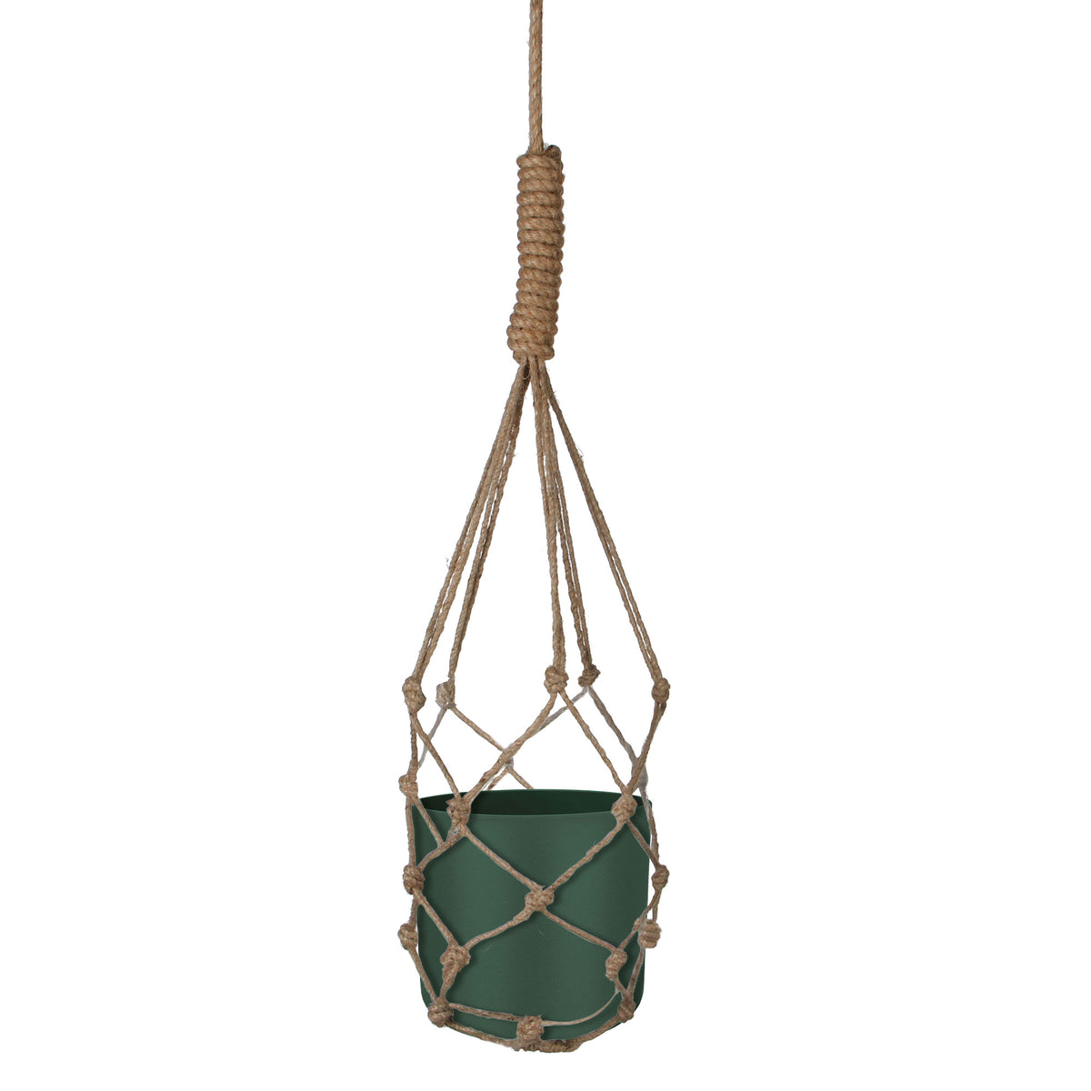 Elho flower pot B.for soft round - Indoor pot green including/incl. jute plant hanger