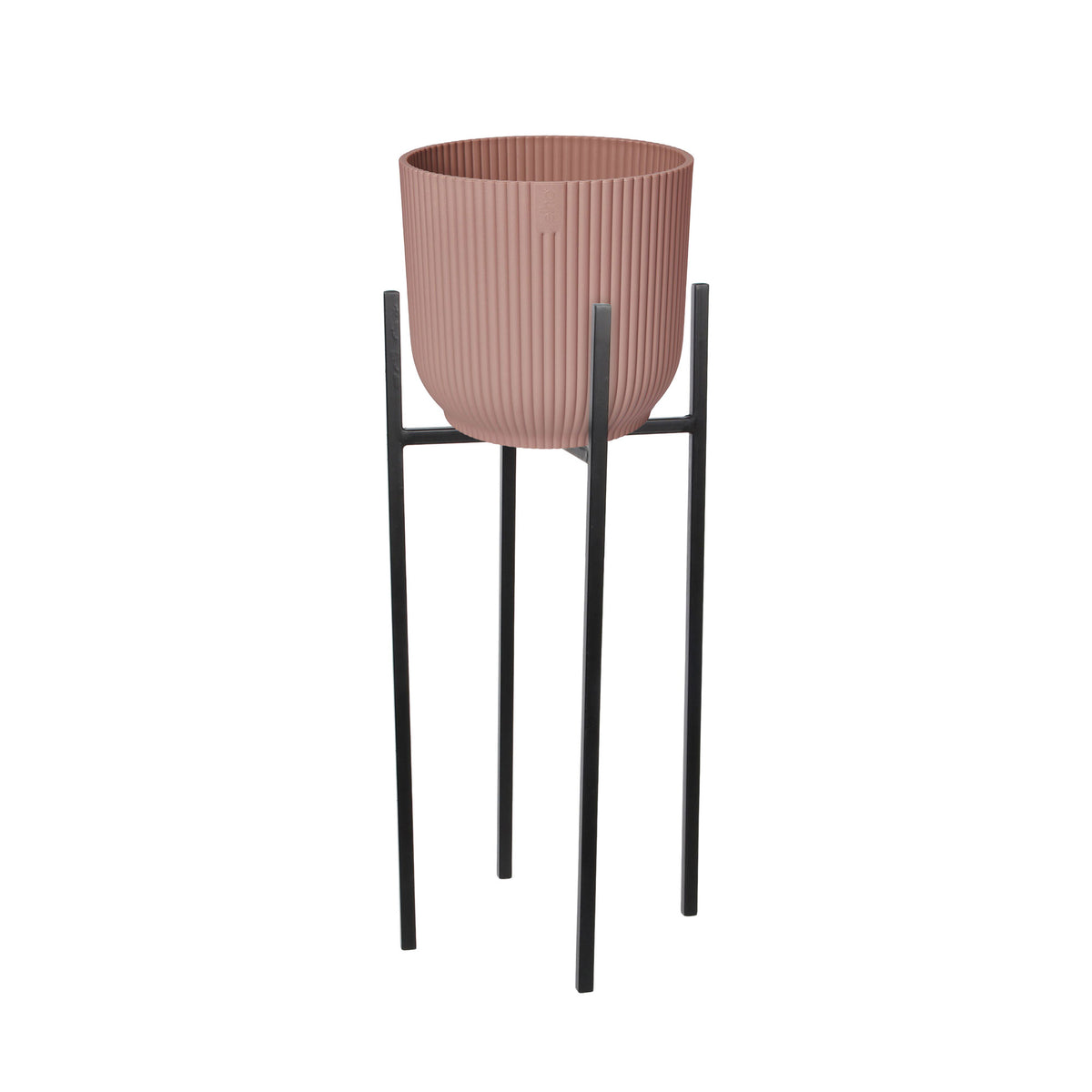 Elho flower pot Vibes Fold round pink with standard black - Indoor pot