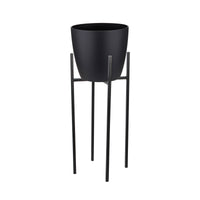 Elho flower pot Brussels round black with plant stand - Indoor pot
