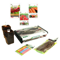 Vegetable gardening package ' Cheeky Vegetables' with complete growing kit