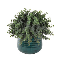 Eucalyptus artificial plant incl. blue decorative pot