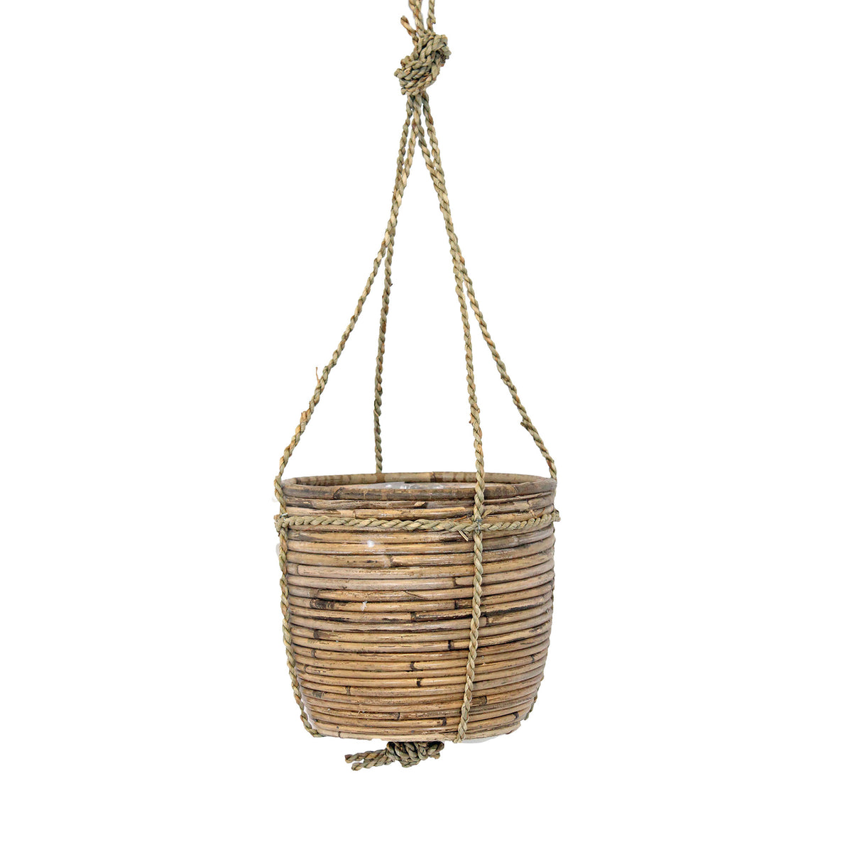 Tradescantia hanging artificial plant incl. brown decorative pot