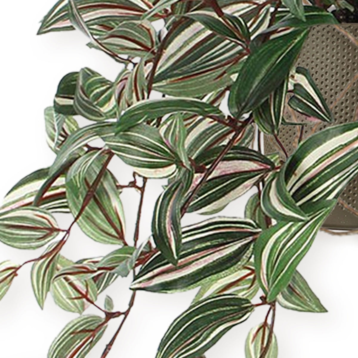 Tradescantia hanging artificial plant incl. decorative green pot and plant hanger