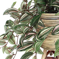 Tradescantia hanging artificial plant incl. brown decorative pot