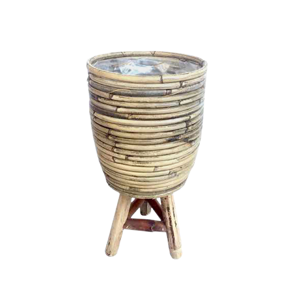 Tradescantia hanging artificial plant incl. brown decorative pot