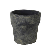Artificial canary grass in green/brown incl. decorative anthracite pot