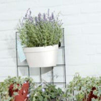 Elho Flower Pot 'Loft urban Green wall ' oval white with Elho rack - Outdoor pot