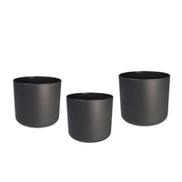 3x Elho Flower Pot B.for soft round anthracite in three sizes - Indoor pot