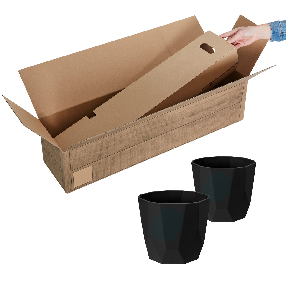 2x Elho Flower Pot B. for rock round black - Indoor pot