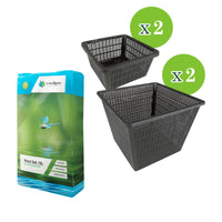 4x Pond basket square with Moerings pond soil