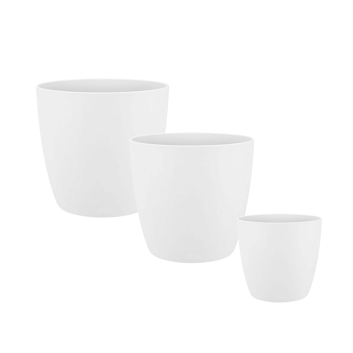 3x Elho Flower Pot Brussels round white in three sizes - Indoor pot
