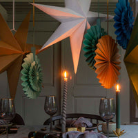 Christmas decorations Fan green paper