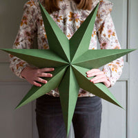 Christmas decorations hanging paper star green