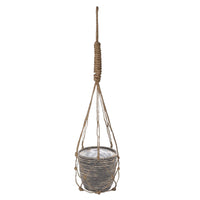 Mica Decorations Decorative pot 'Ballon Stripe' black with plant hanger