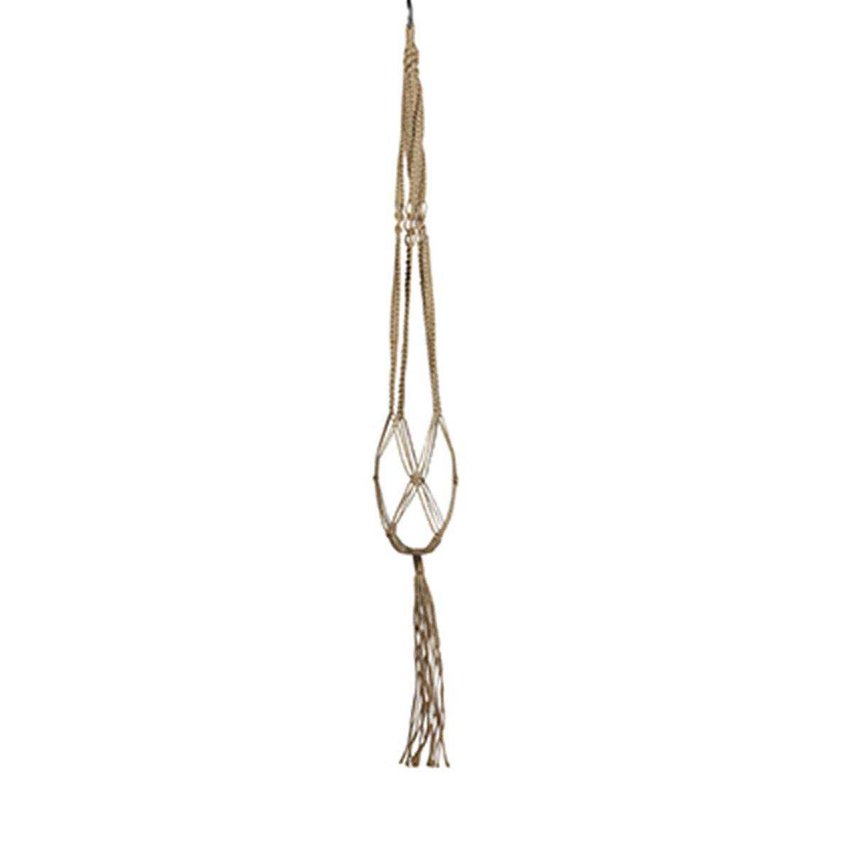 Basket Macrame 'Nelis' grey with plant hanger