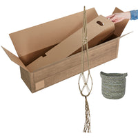 Basket Macrame 'Nelis' grey with plant hanger