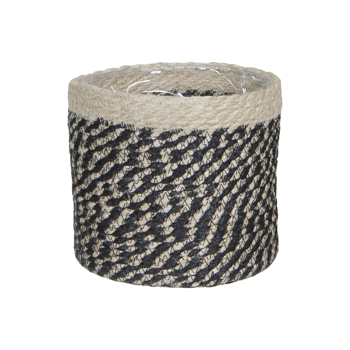 Mica Decorations basket Macrame 'Bonaparte' black-white with plant hanger