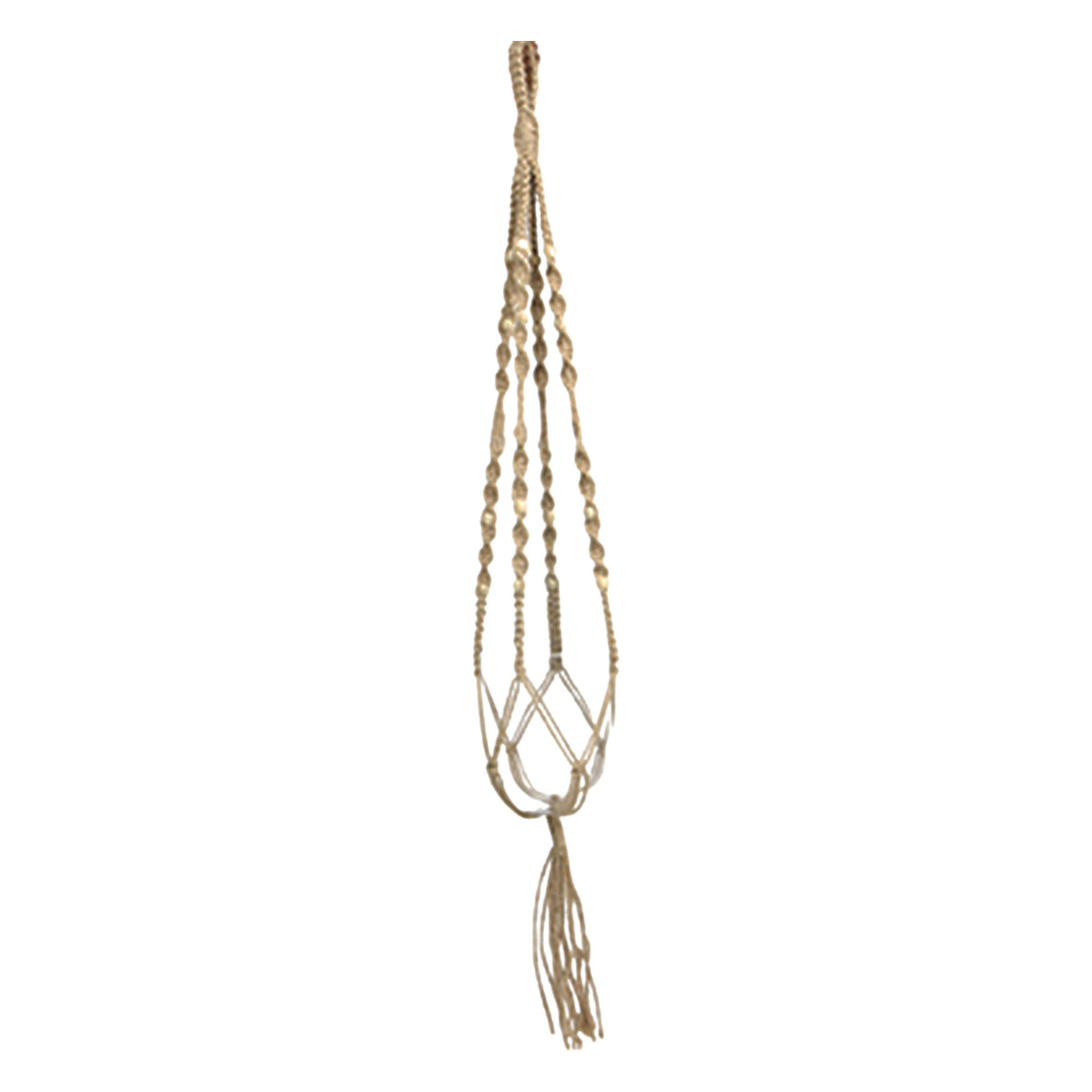 Elho Decorative pot Macrame 'Vibes Fold' yellow with plant hanger