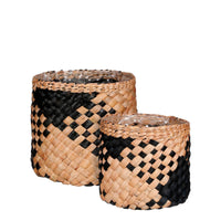 2x Mica basket, round 'Albury' black — indoor pot