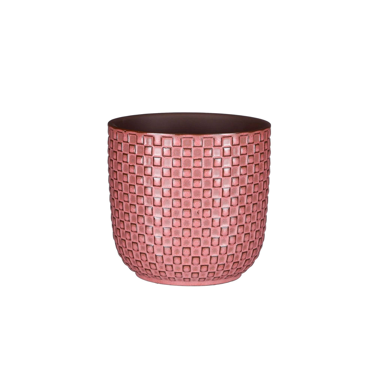 Mica flower pot, round 'Daan' pink — indoor pot