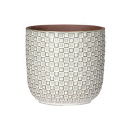 Mica flower pot, round 'Daan' white — indoor pot