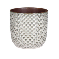 Mica flower pot, round 'Daan' white — indoor pot