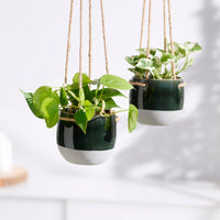 Mica hanging pot 'Resa' anthracite