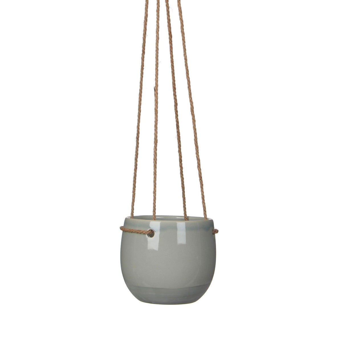 Mica hanging pot, round 'Resa' grey — indoor pot