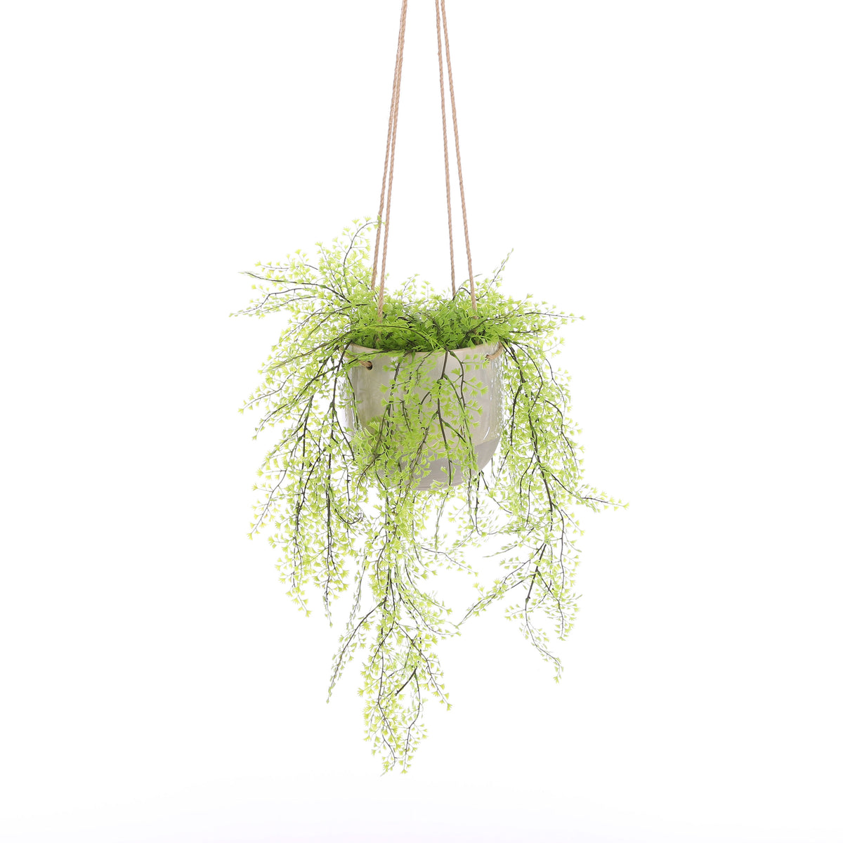 Mica hanging pot, round 'Resa' grey — indoor pot