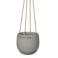 Mica hanging pot, round 'Resa' grey — indoor pot