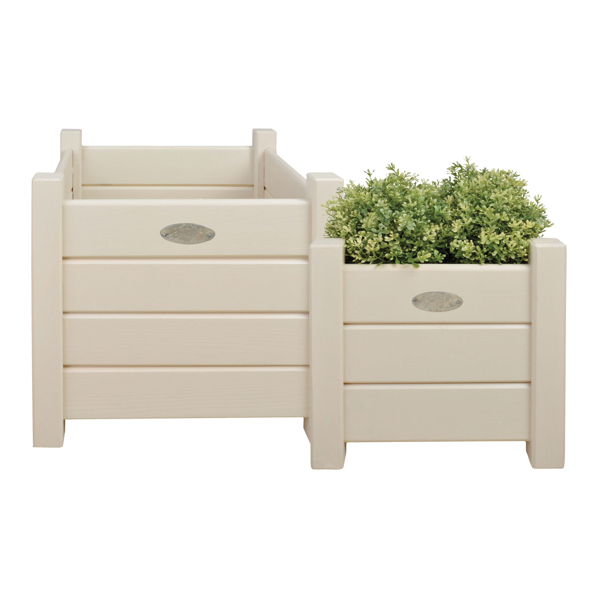 2x Wooden planters white