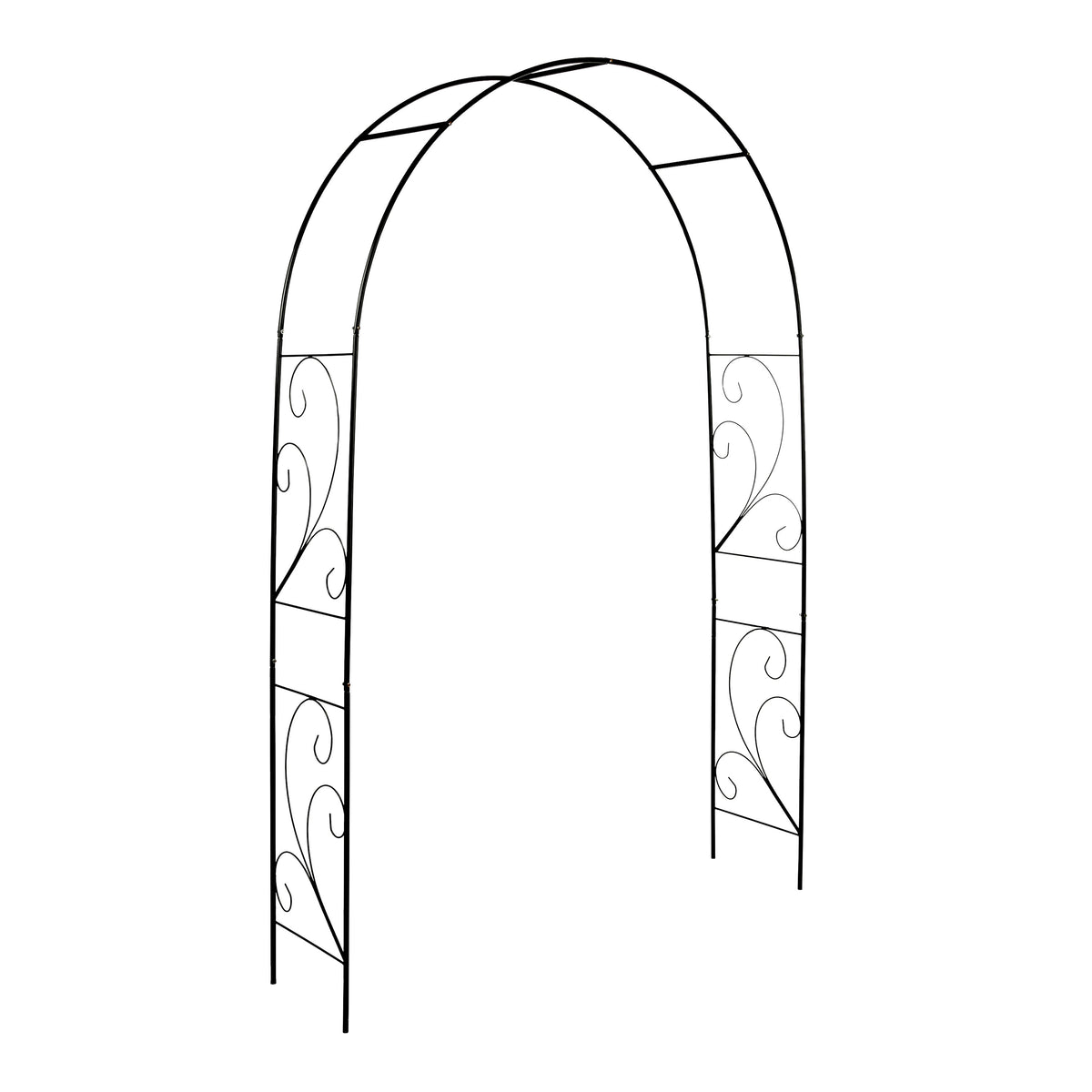 Metal rose arch curled 150cm black